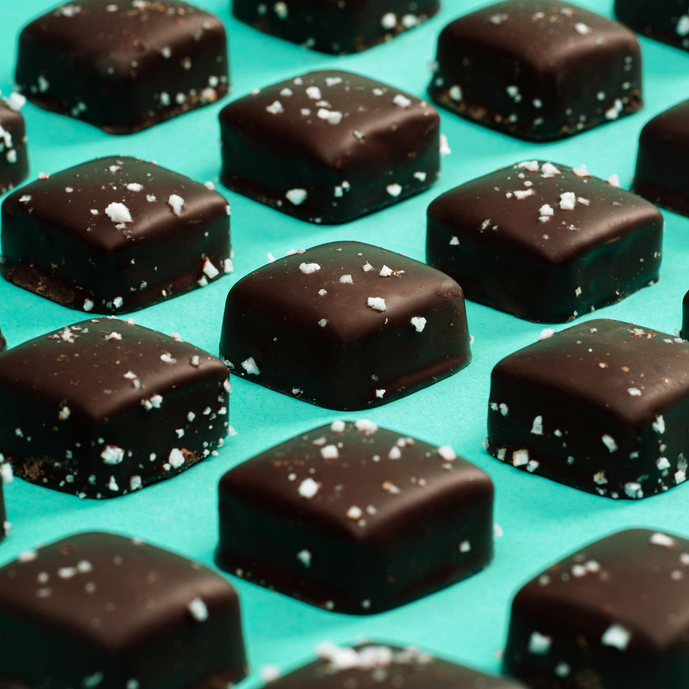 Cocomels packaging shows organic, non-GMO, vegan attributes