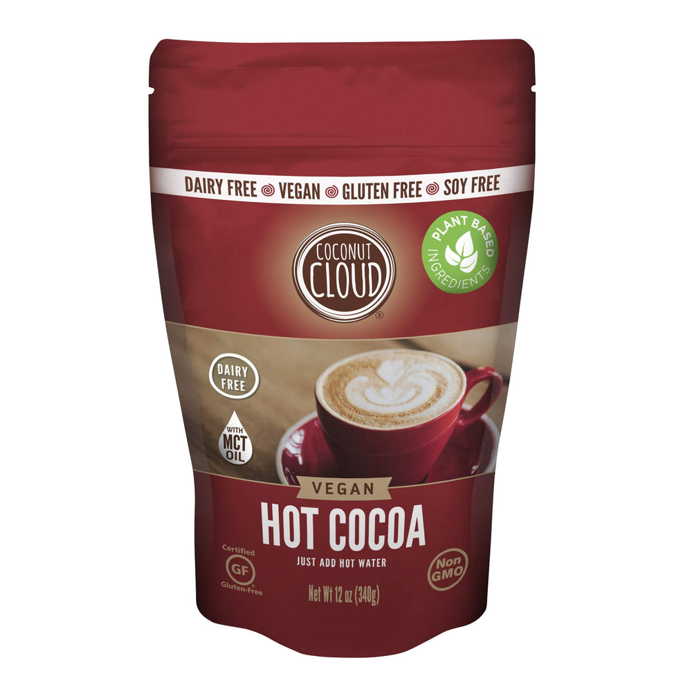 Coconut Cloud Original hot cocoa packaging highlights dairy-free comfort