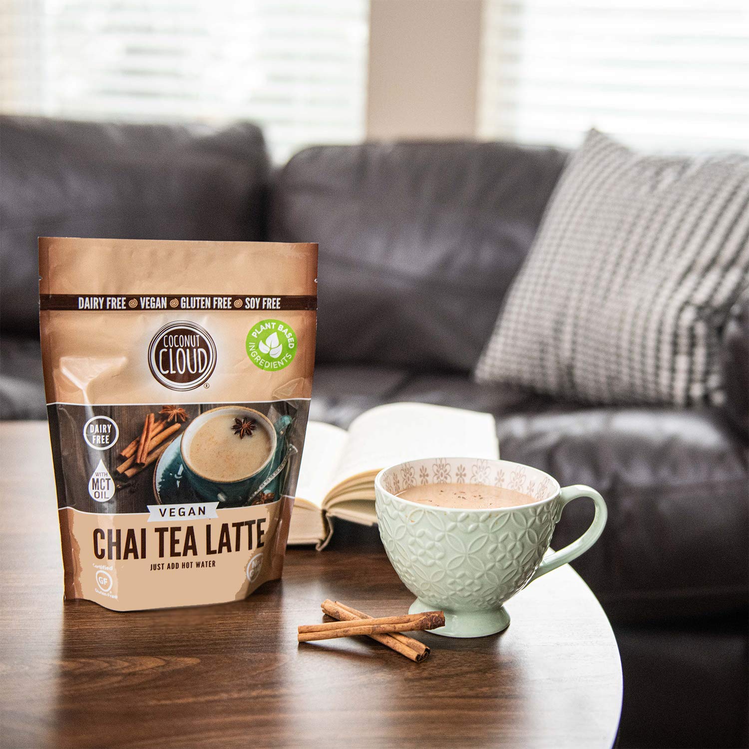 Coconut Cloud ready latte in mug shows comforting warm drink.