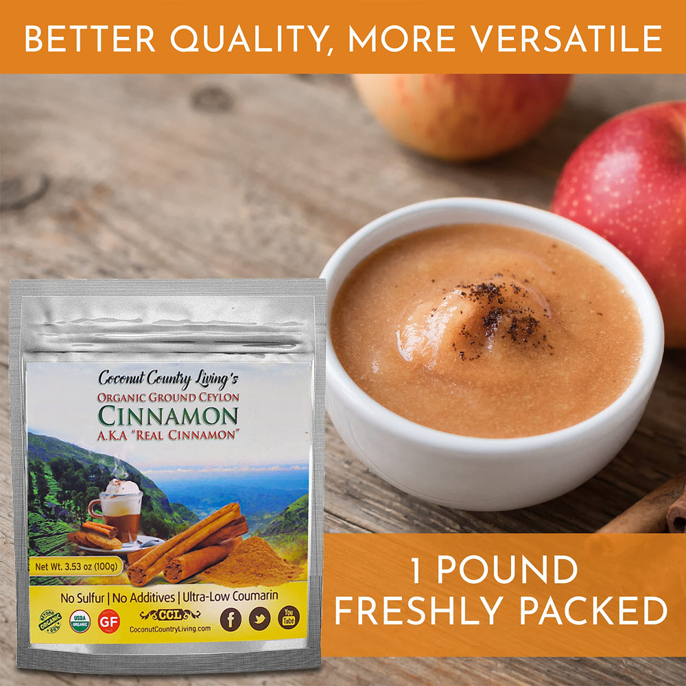 Sprinkle Coconut Country Living's cinnamon powder in baking for a mild, sugar-free touch.