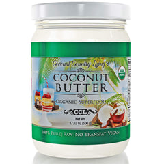 Coconut Country Living organic coconut butter 2-pack jars ready for healthy snacking.