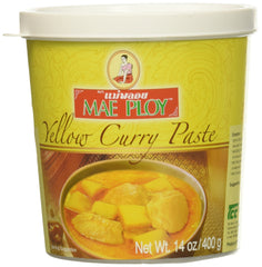 Coconut milk and spices ready to simmer with Mae Ploy Yellow Curry Paste