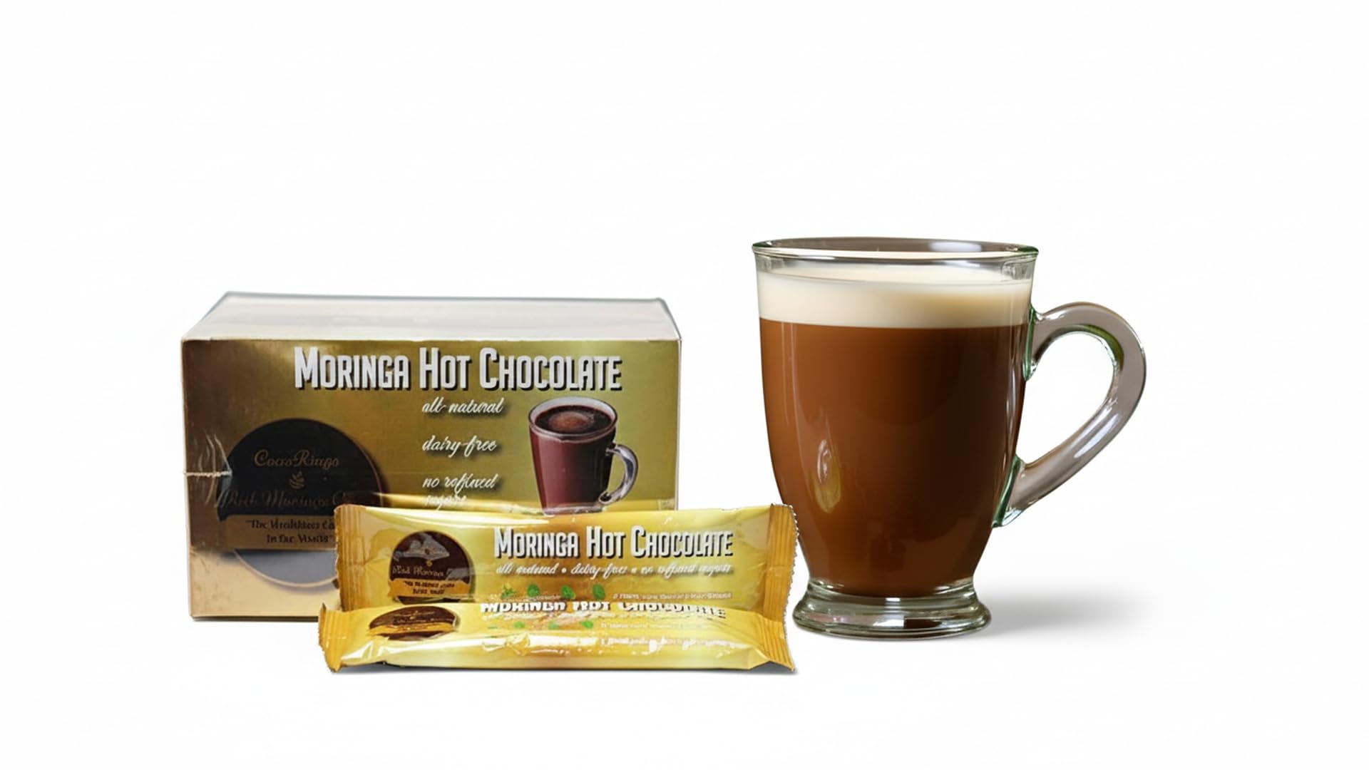 CocoRinga Moringa Hot Chocolate family enjoying a mug together.