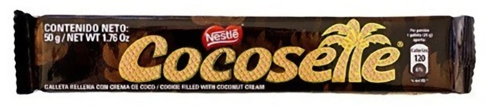 Cocosette break-open wafer reveals coconut cream center for sharing.