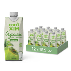 Cocoxim coconut water 12-pack bottles ready for refreshing hydration on the go.