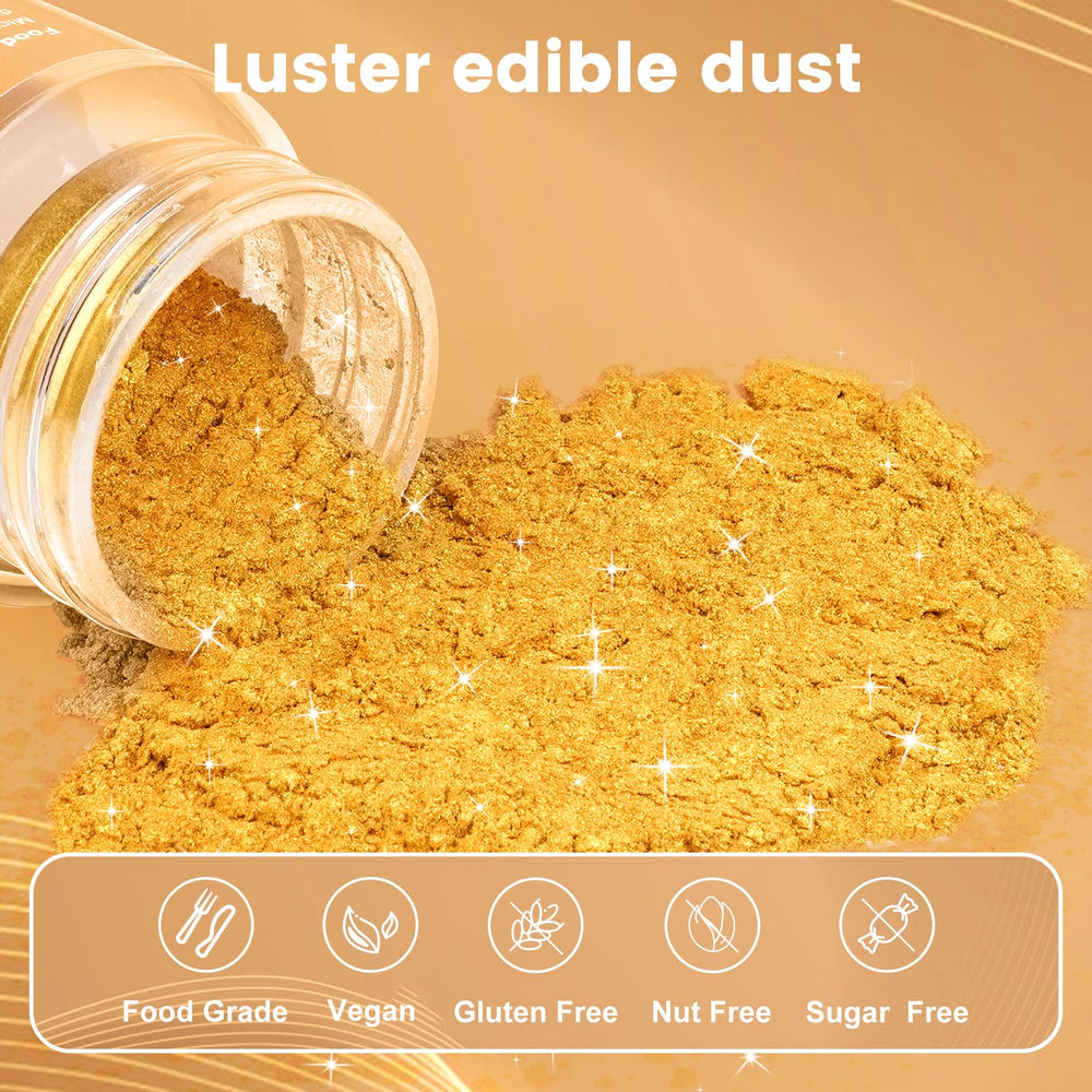 Cocytat Gold edible glitter on drinks creates a luminous glass appearance.