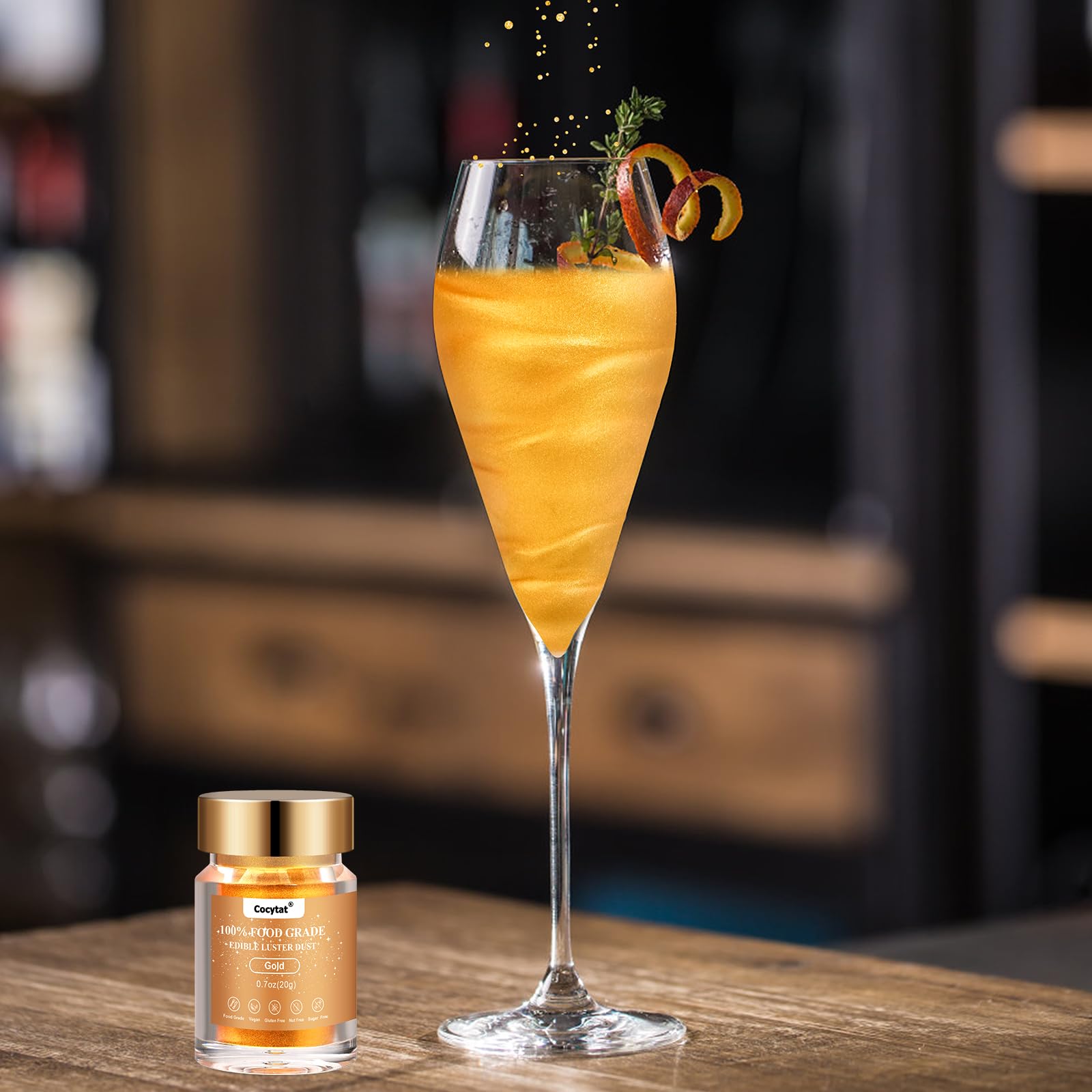 Cocytat Gold edible glitter adds subtle shimmer without altering texture.