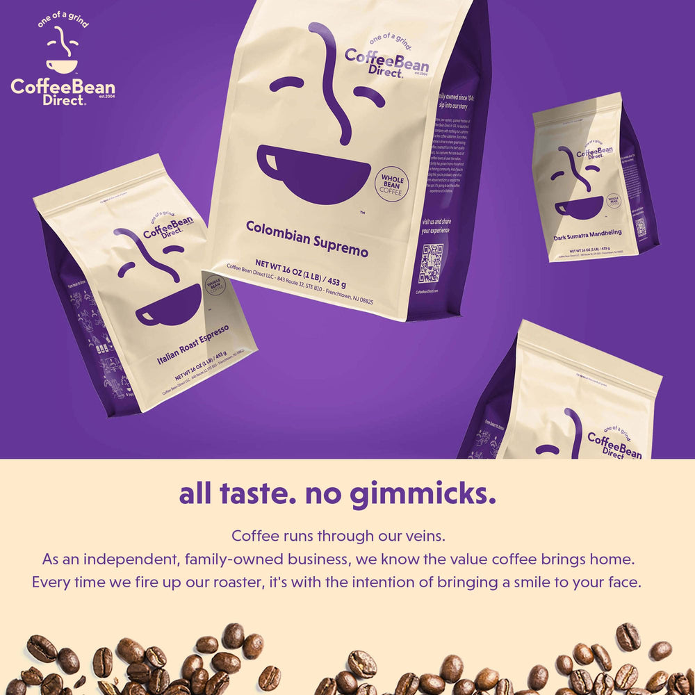 Coffee Bean Direct resealable bag keeps freshness after opening