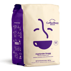Coffee Bean Direct Highlander Grogg bag showing bold aroma for mornings