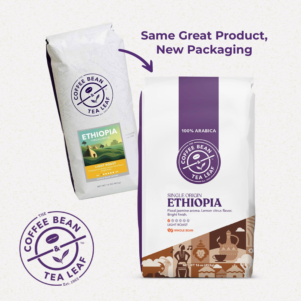 The Coffee Bean and Tea Leaf Ethiopia Yirgacheffe—floral aroma for a bright morning.