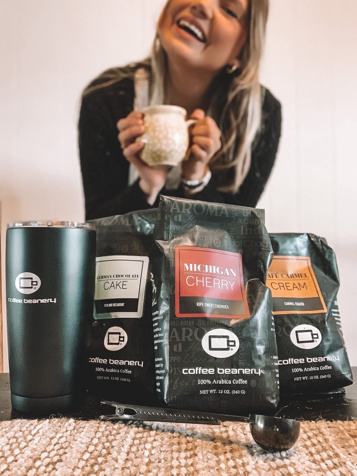 Cup of Michigan Cherry coffee highlighting fruity notes and medium roast