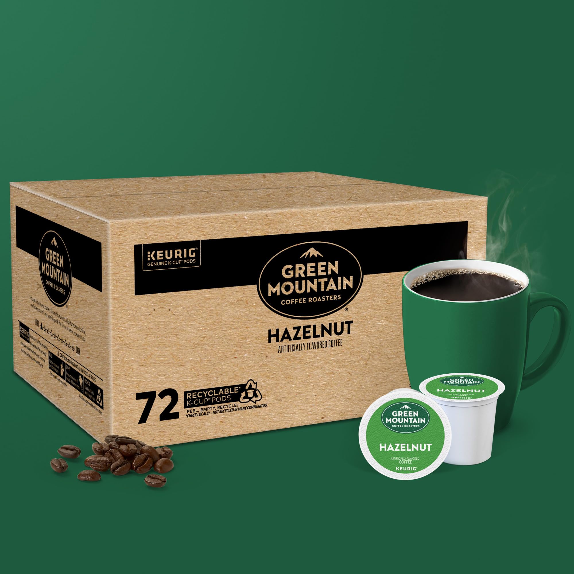 Coffee beans ready to grind for a fresh Green Mountain cup.