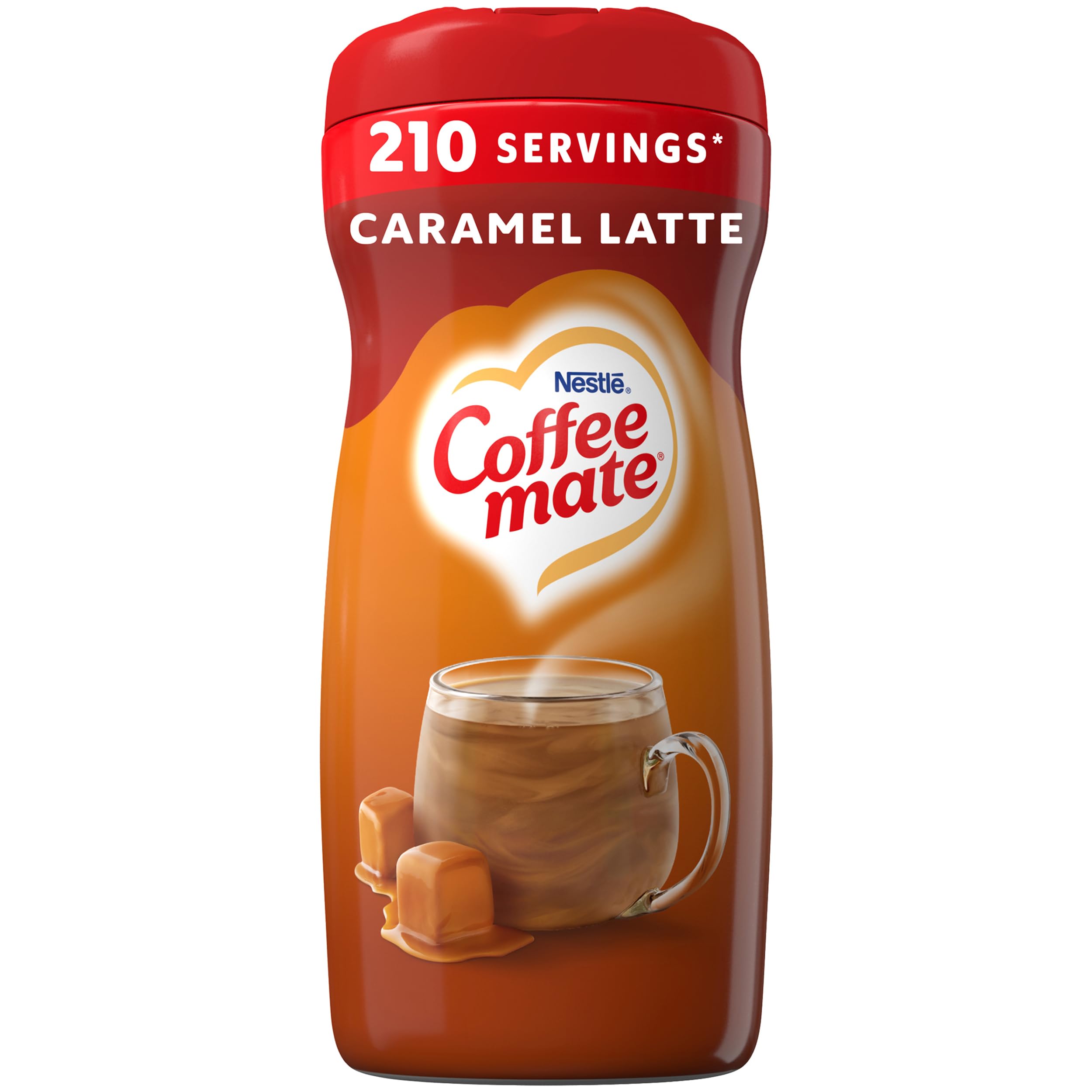 Coffee Mate Cafe Collection Caramel Macchiato six-pack on display for convenient family use