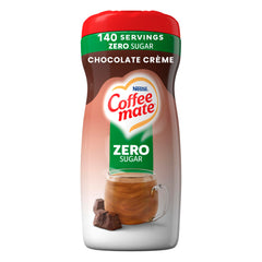 Coffee Mate Chocolate Creme sugar-free powder creamer bottle pour enhances coffee flavor