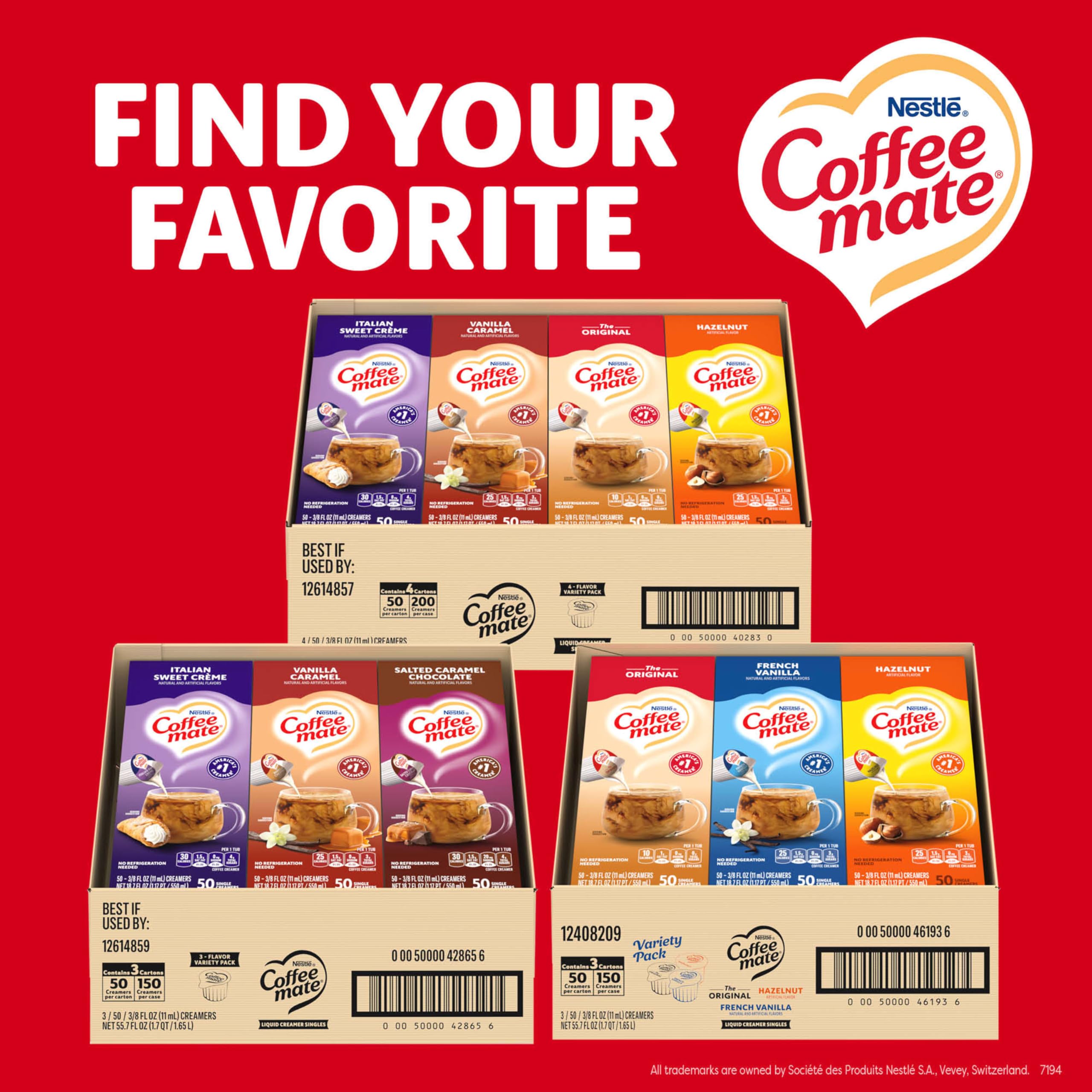 Coffee mate office break-room display box helps keep the coffee station stocked.