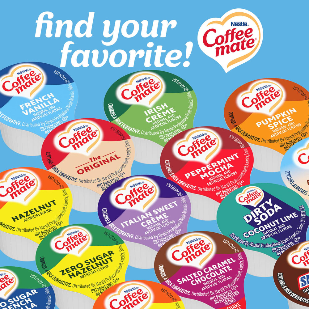 Office coffee bar setup with Coffee Mate to enhance guest cups.