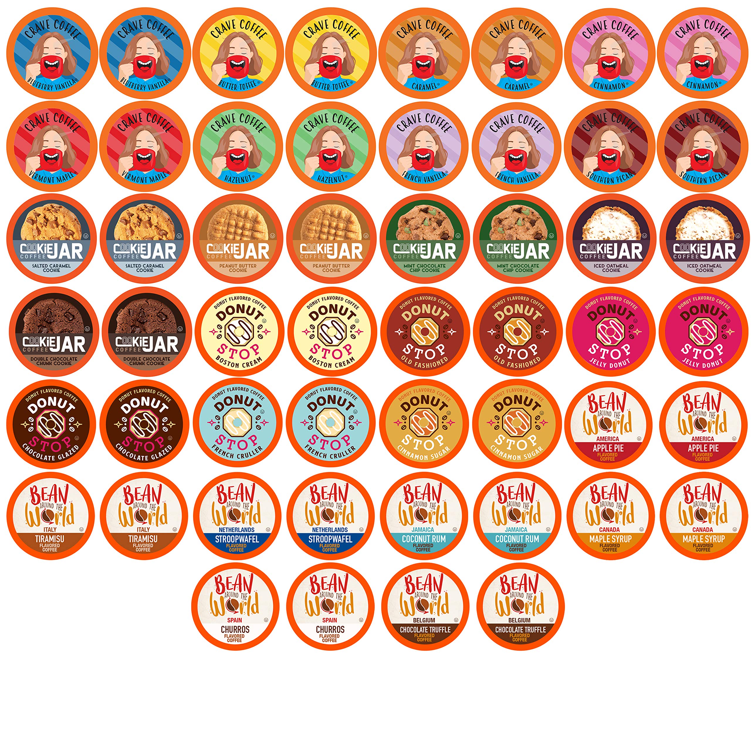 Coffee Pod Variety Packs – assorted flavors display for at-home tastings.
