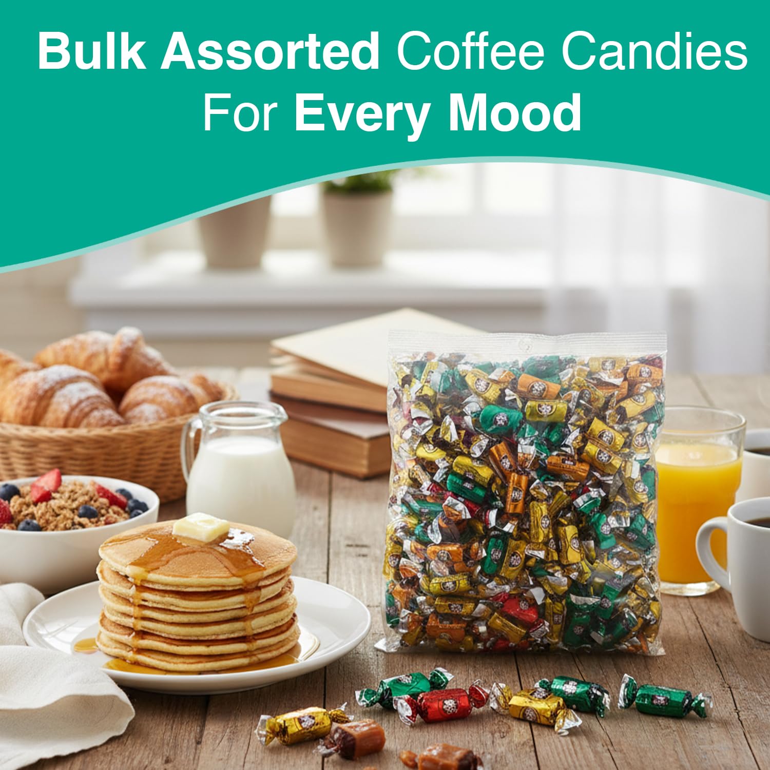 Coffee Rio candy buffet setup featuring individually wrapped pieces