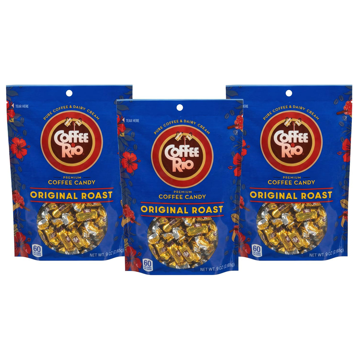 Coffee Rio Original Roast stand-up bags 3-pack for convenient office snacking