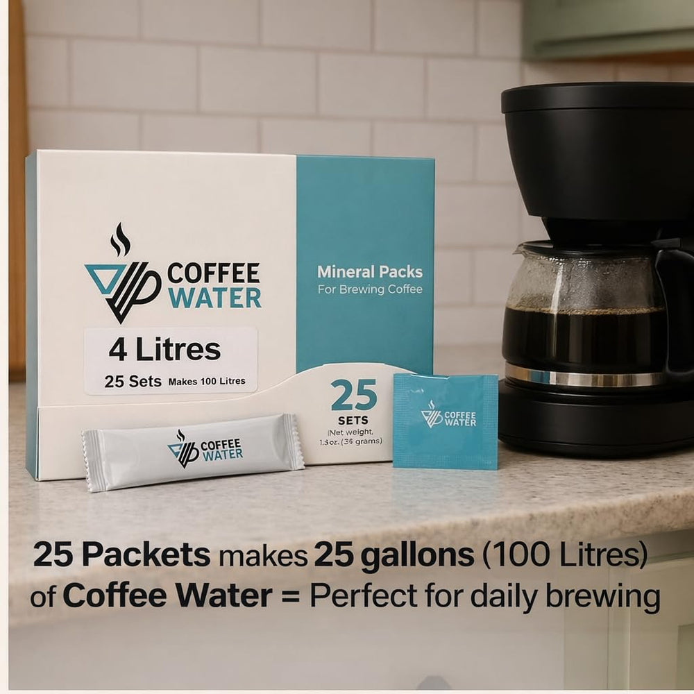 COFFEE WATER mineral packs label showing ingredients for easy identification.