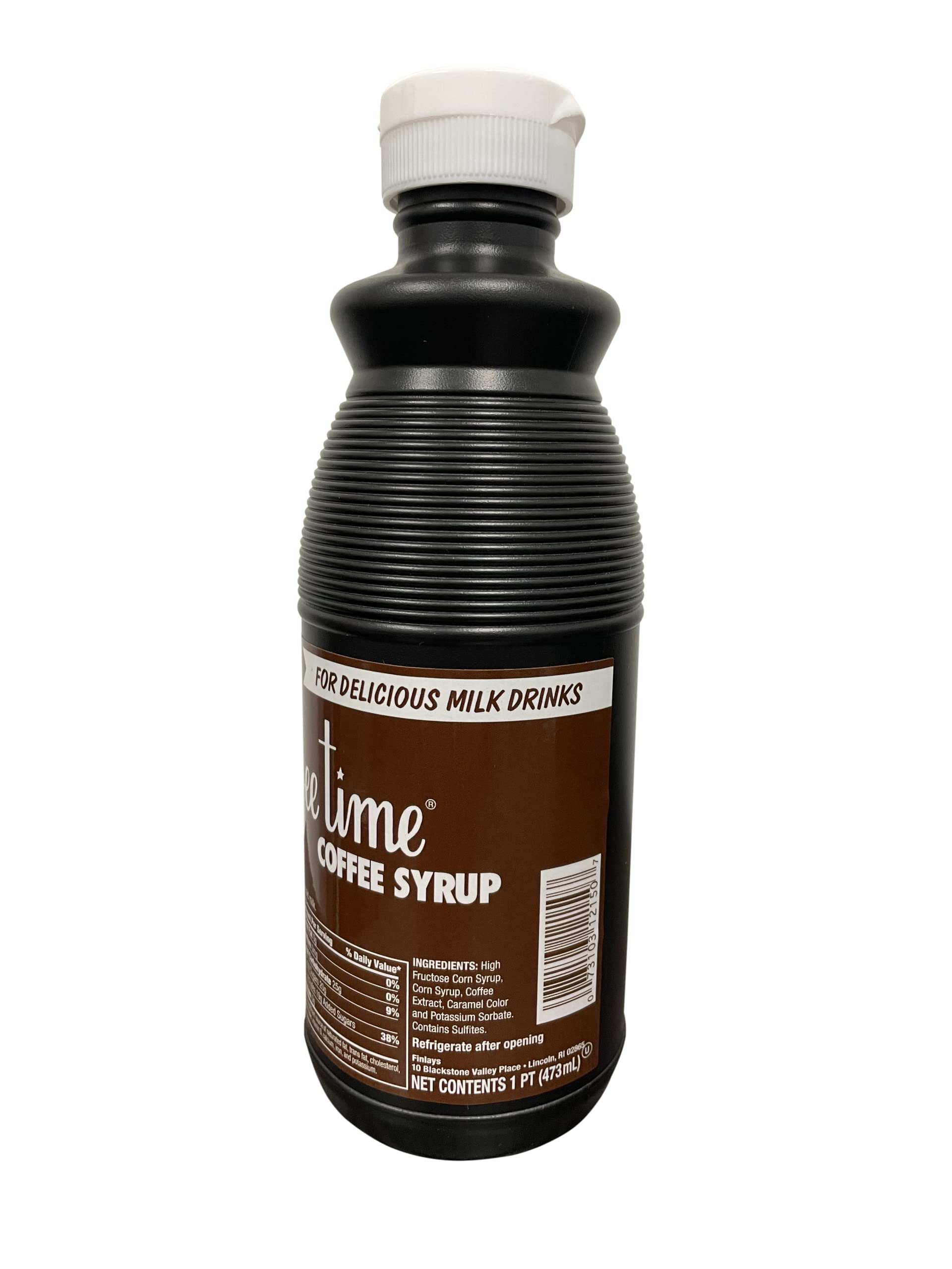 Coffeetime coffee syrup pouring over a latte for rich aroma