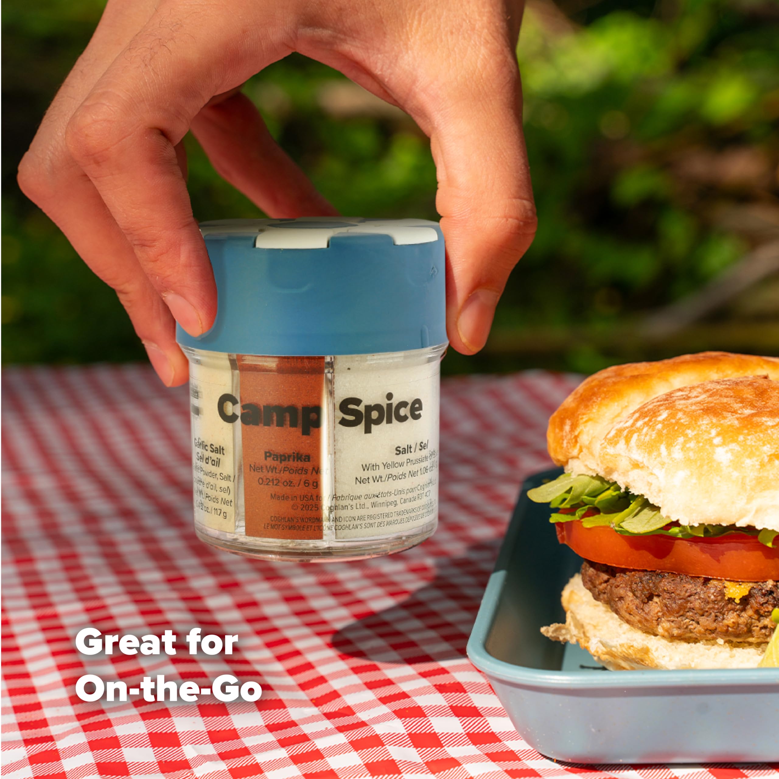 Cayenne pepper compartment of Coghlan's Camp Spice for bold camp meals
