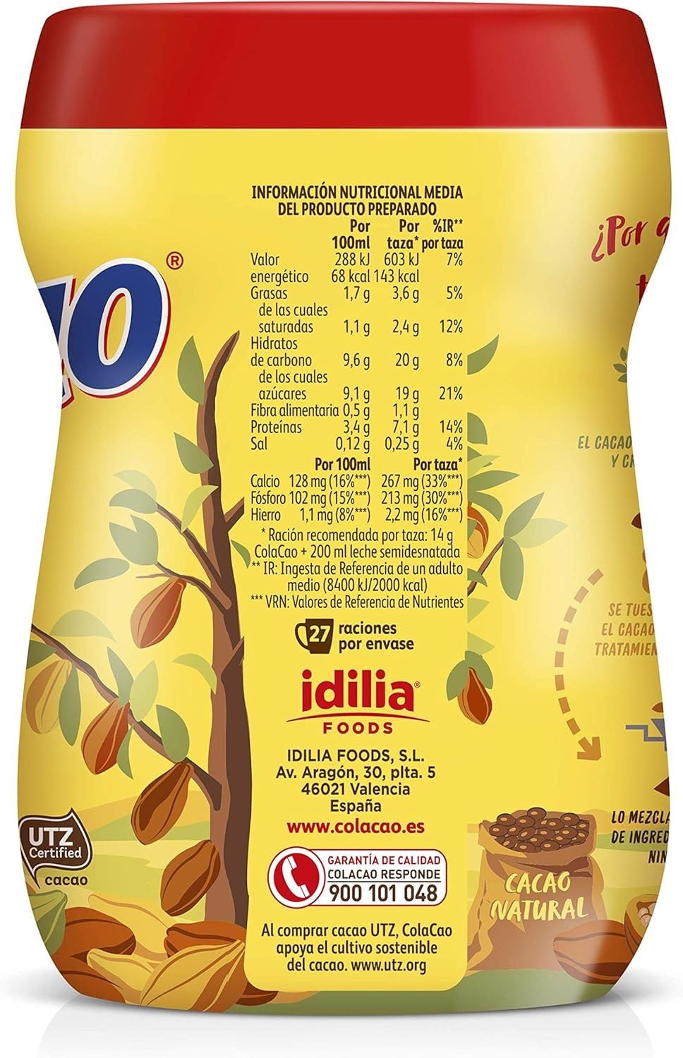 Cola Cao chocolate powder pack ready for easy, versatile chocolate drinks.