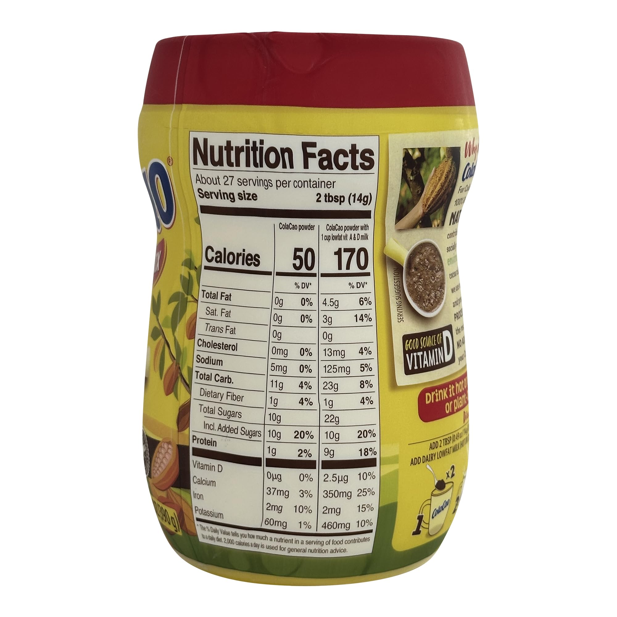 ColaCao cocoa powder mix tin ready for quick Spanish-style drinks.