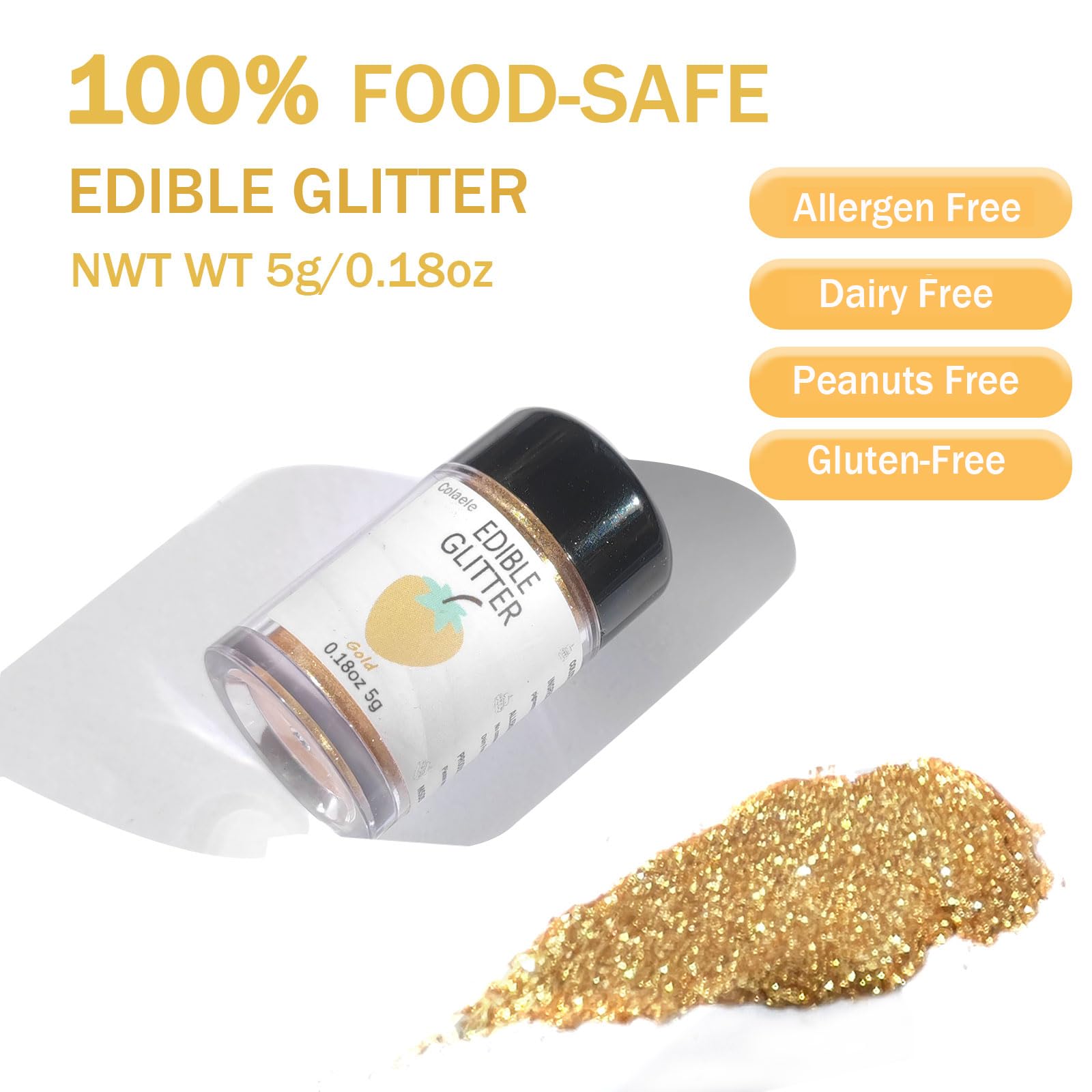 Colaele glitter dust on drinks and desserts offers a festive shimmer