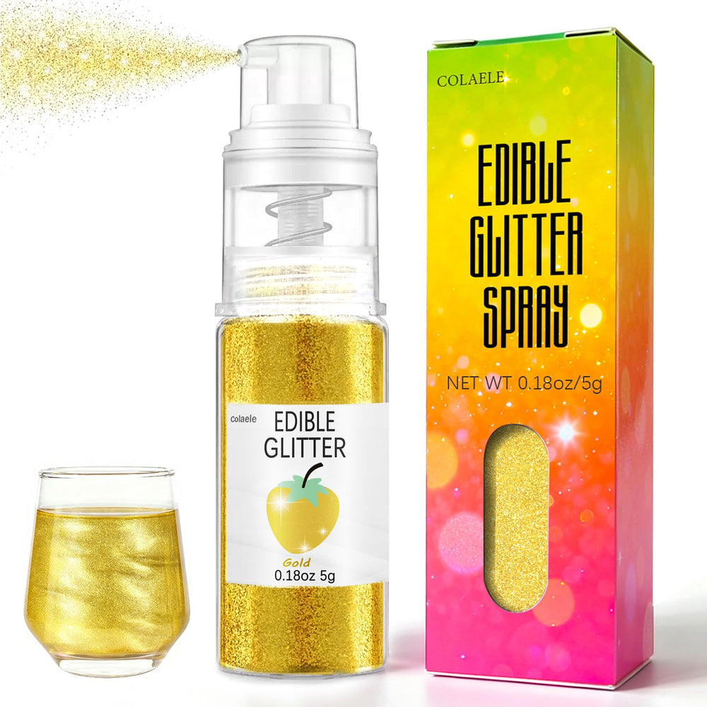 Colaele Gold Edible Glitter Spray vegan-friendly glitter for the kitchen