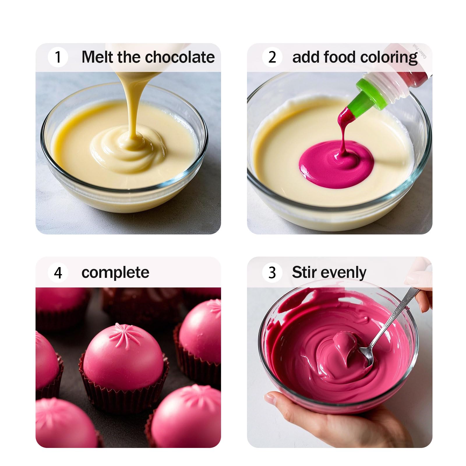 Colaele red oil-based dye bottle for striking candy and frosting color.