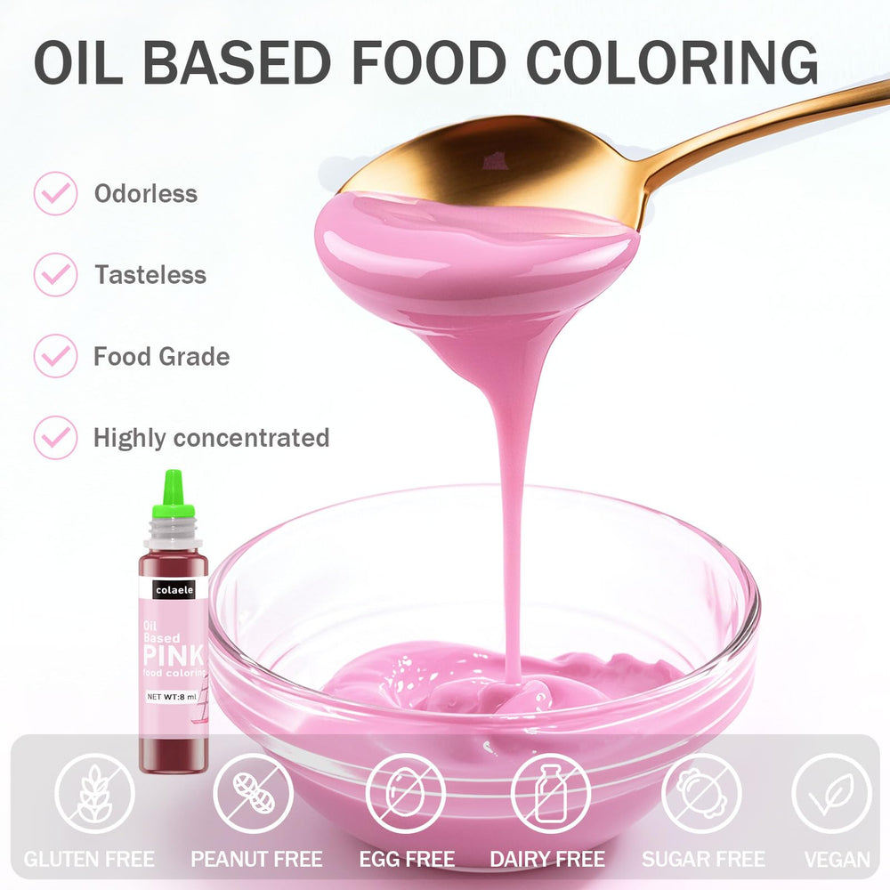 Colaele violet oil-based dye bottle for deep fondant colors.
