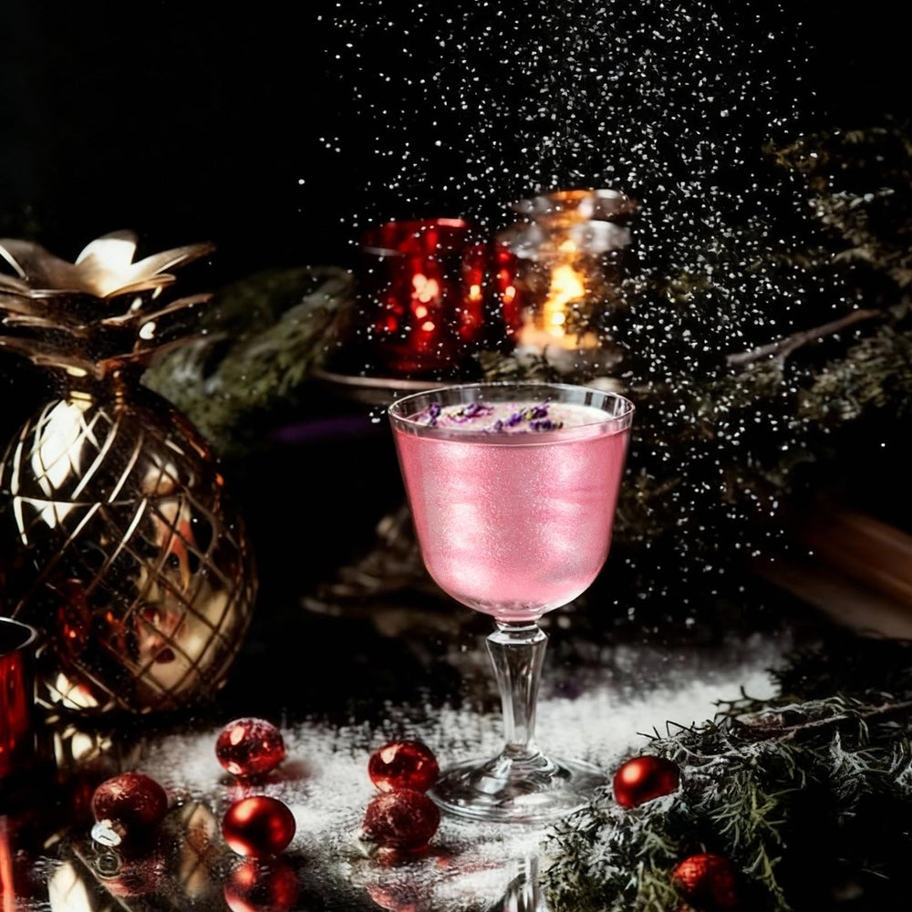 Colaele pink edible glitter spray creates a soft shimmer on fondant
