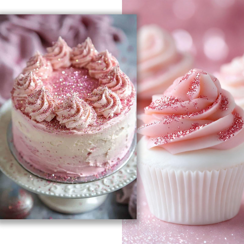 Colaele pink sparkle spray dries quickly on fresh fruit