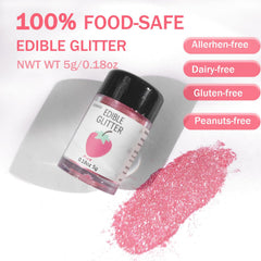 Colaele pink glitter dust on cookies enhances decoration.