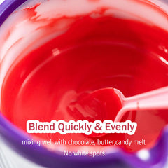 Colaele red oil color for cake frosting swirls delivers smooth decor.