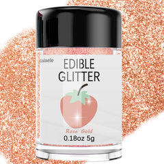 Colaele rose gold edible glitter bottle adds shimmer to desserts and drinks