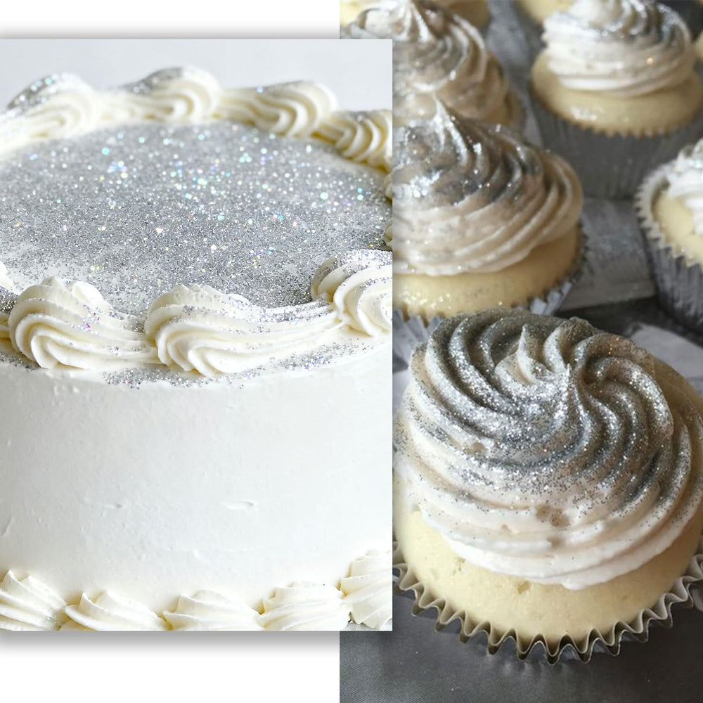 Colaele Silver Edible Glitter Spray coats chocolates with a professional metallic sheen.