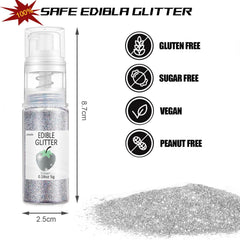Colaele Silver Edible Glitter Spray enhances cocktails with a subtle spray-on sparkle.