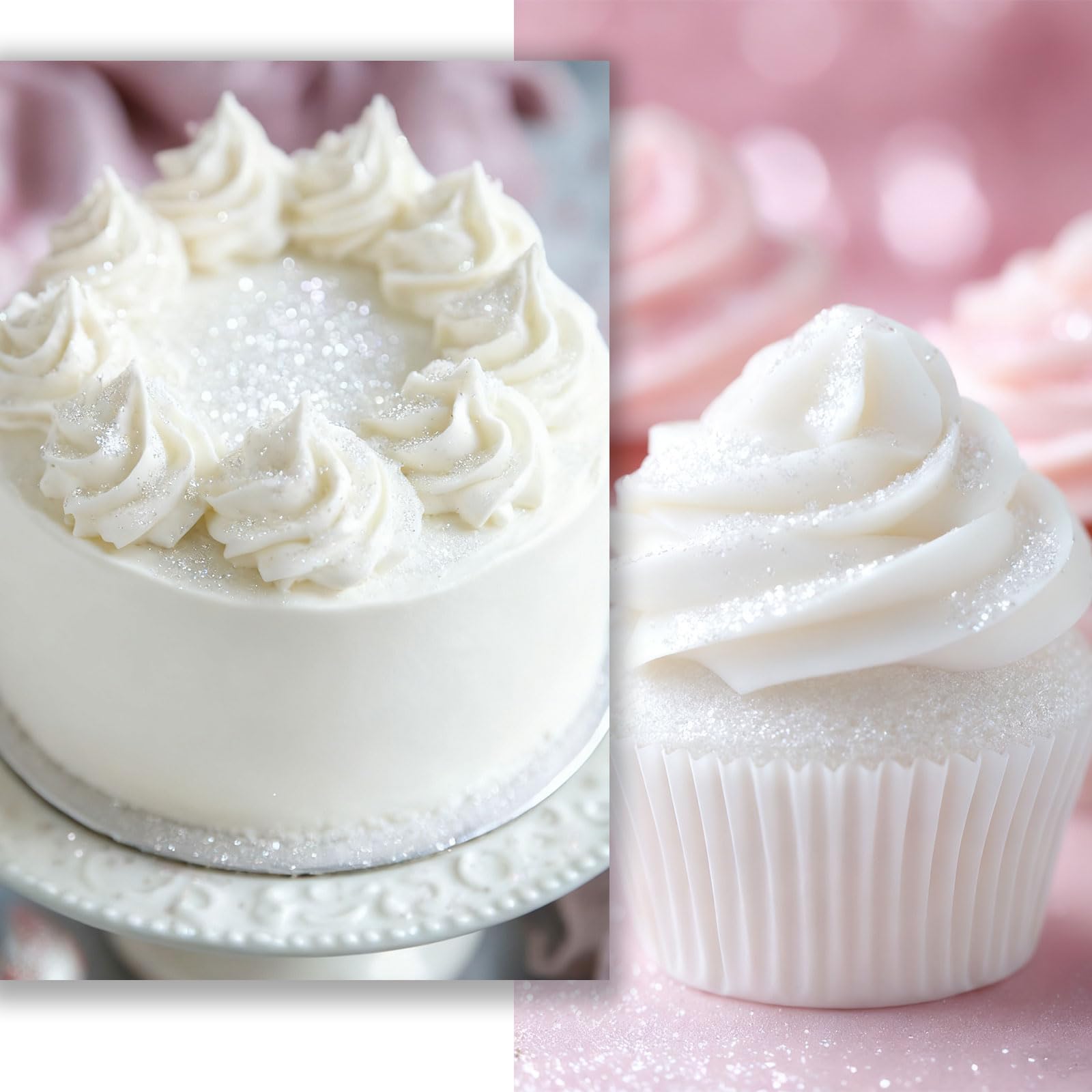 Colaele White Edible Glitter Spray accentuates fruit with a subtle glow.