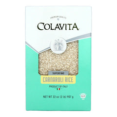 Colavita Carnaroli rice box front, premium Italian quality for authentic cooking