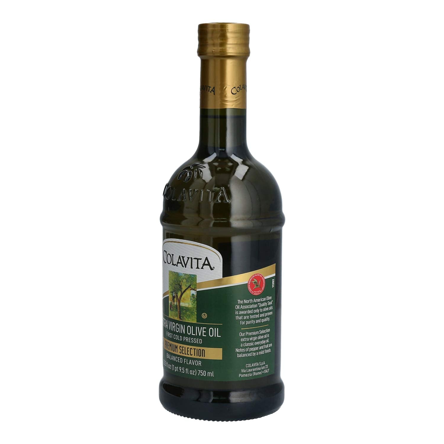 First-press Colavita EVOO seal signifying authentic flavor.