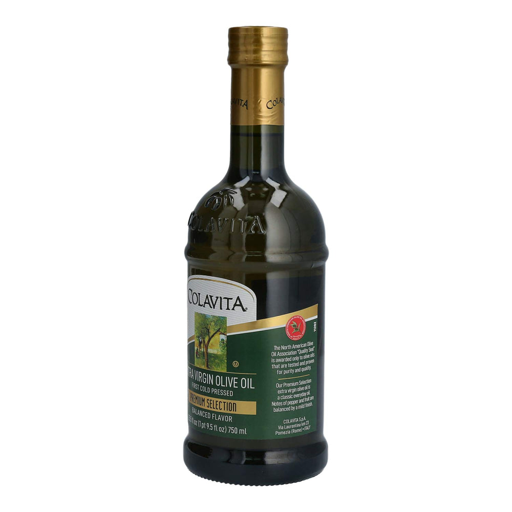 First-press Colavita EVOO seal signifying authentic flavor.
