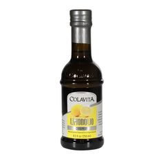 Colavita Limonolio bottle pour shows bright lemon-infused olive oil for vibrant dishes.