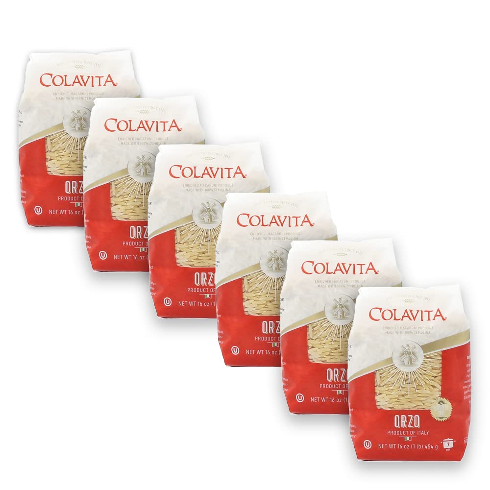 Colavita Orzo pasta shaped like rice, ideal for quick Mediterranean bowls and salads.