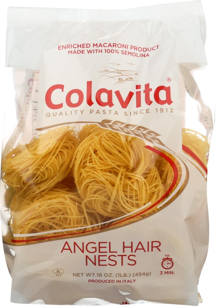 Colavita Pasta Nest Angel Hair 16 oz, 2-pack, imported from Italy for quick meals