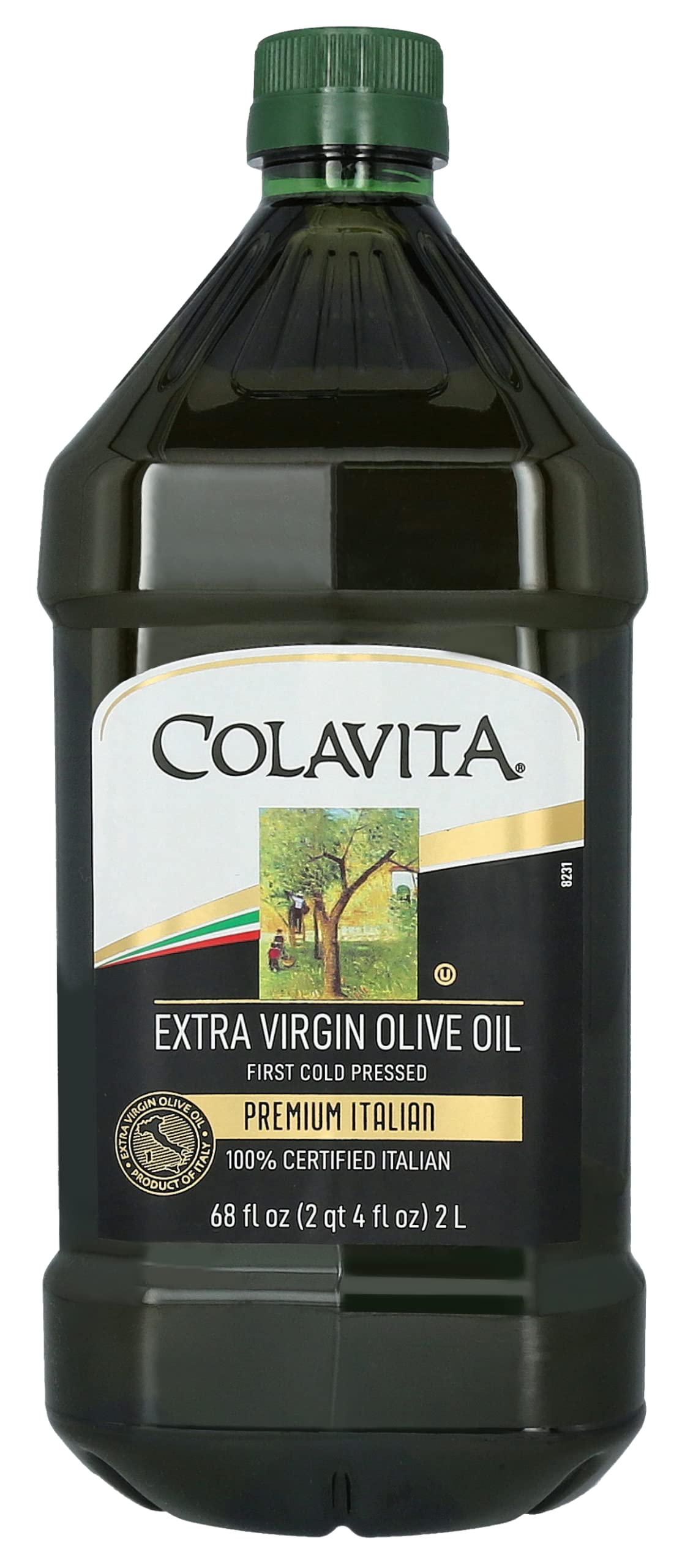 Colavita premium EVOO label close-up showing authenticity and flavor notes