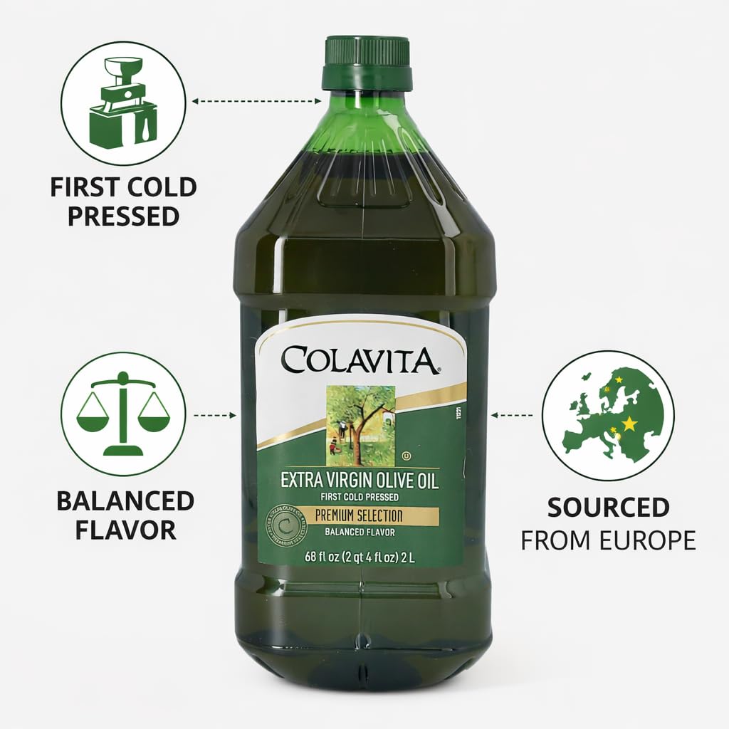 Colavita Premium Selection EVOO label highlighting Italian origin and authenticity