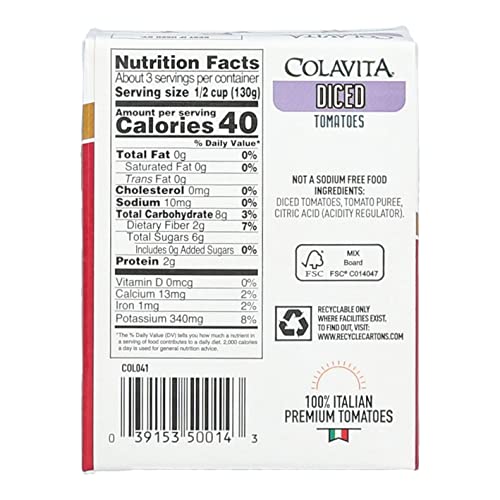 Colavita Recart 16-pack Italian diced tomatoes for bulk cooking.