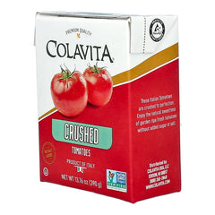 Colavita Recart crushed tomatoes poured into pot to start sauce